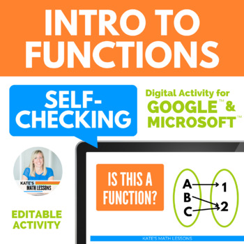 Preview of Intro to Functions Digital Activity for Google™ or Microsoft™ Self-Checking