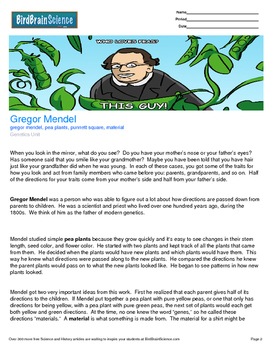 Preview of Intro to Genetics, Gregor Mendel - Engaging Science Reading