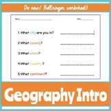 Intro to Geography | Do Now/ Bellringer | Google Document