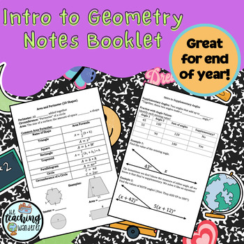 Preview of Intro to Geometry Notes Booklet