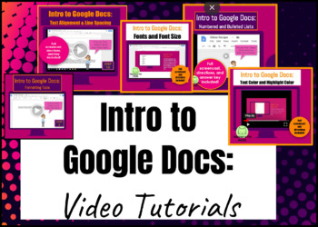 Preview of Intro to Google Docs Basic Formatting Screencast/Video Tutorial BUNDLE!