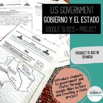 Preview of Intro to Government and States - Dual Language Secondary American Gov SPANISH