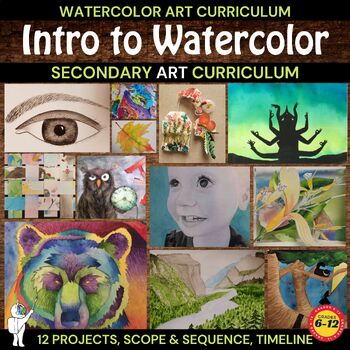 Preview of Intro to High School Watercolor Painting: Semester Curriculum - High School Art