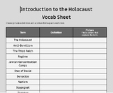Intro to Holocaust Vocab Sheet