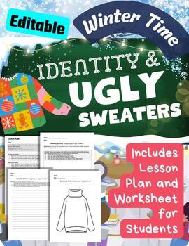 Preview of Intro to Identity Ugly Sweater Fun No Prep Winter Time Middle School Activity