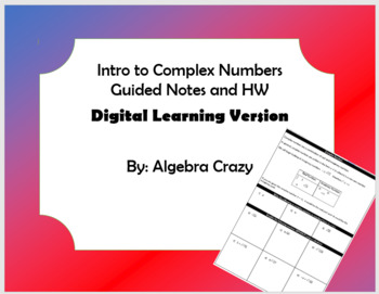 Preview of Intro to Imaginary Numbers Guided Notes and HW - Digital Version