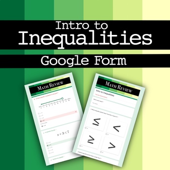Preview of Intro to Inequalities - Algebra Google Form