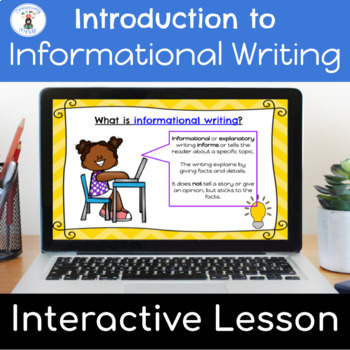 Preview of Intro to Informational Writing Digital Interactive Lesson for Google Slides
