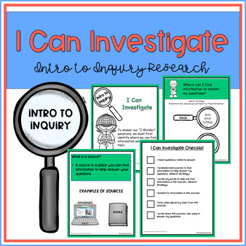 Preview of Inquiry Research in the Library - No Prep "I Can Investigate"