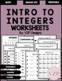 Intro to Integers Worksheets