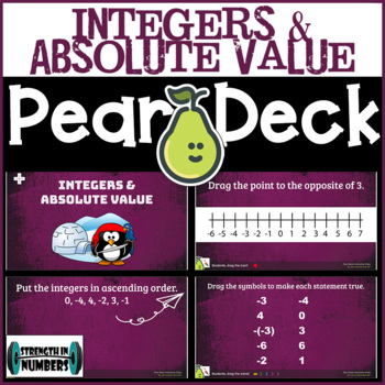 Preview of Intro to Integers and Absolute Value Digital Activity Pear Deck/Google Slides