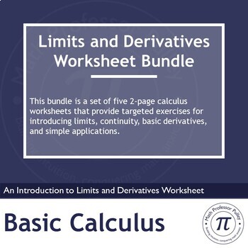 Preview of Intro to Limits and Derivative: Basic Calculus Worksheet Bundle