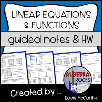 Preview of Intro to Linear Equations / Functions - Introduction (Guided Notes and Homework)