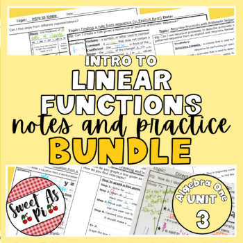Preview of Intro to Linear Functions - Guided Notes and Practice UNIT BUNDLE