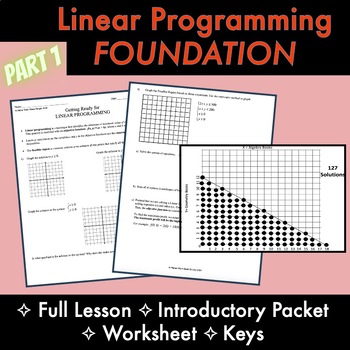 Preview of LINEAR PROGRAMMING FOUNDATION - Lesson, Vocabulary, Worksheets, Packet, KEYS