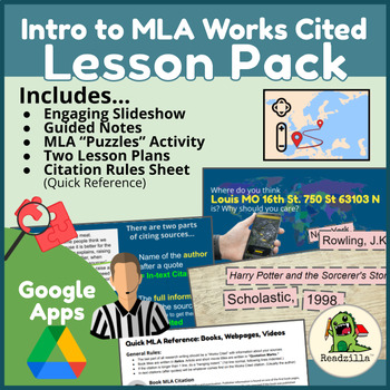 Preview of Intro to MLA Works Cited - Lesson Pack
