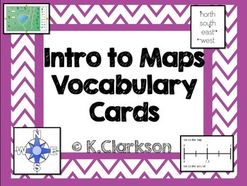 Preview of Intro to Maps Kindergarten Vocabulary Cards