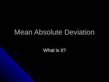 Preview of Intro to Mean Absolute Deviation