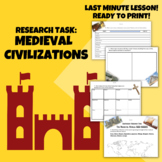Research Task - Intro to Medieval Civilizations (Print Ready!)