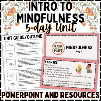 Preview of Intro to Mindfulness 5-day Unit with Powerpoint | Social Emotional Learning