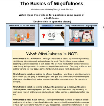 Preview of Intro to Mindfulness Study Guide and Quiz