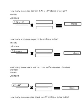 Preview of Intro to Mole Conversions Worksheet.