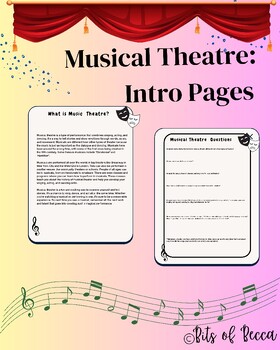 Preview of Intro to Musical Theatre: worksheets