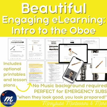 Preview of Intro to Oboe Lesson Plans Paper Based and Digital Included No Prep