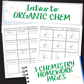 Preview of Intro to Organic Chemistry Homework Pages