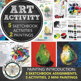 Intro to Painting Activity Bundle: 5 Sketchbooks, 2 Painti