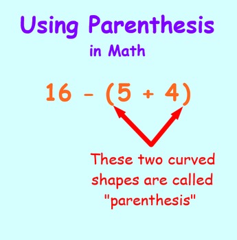 Preview of Intro to Parenthesis in Math SmartBoard Lesson