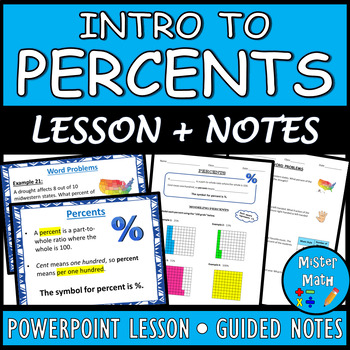 Preview of Intro to Percents PPT & Guided Notes BUNDLE