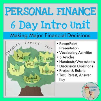 Preview of Intro to Personal Finance 6 Day Unit - Financial Decisions