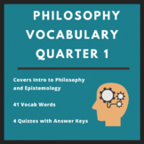 Intro to Philosophy and Epistemology Vocabulary List with 