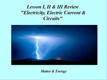 Preview of Intro. to Physics Lesson I - III ActivInspire Review "Electricity & Circuits"