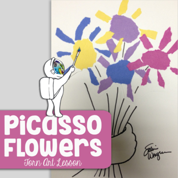 Preview of Intro to Picasso - Spring Art Lesson - Mother's Day Art Lesson - Flowers