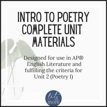 Preview of Intro to Poetry Complete Unit - Aligned AP English Literature Unit 2 Poetry I 