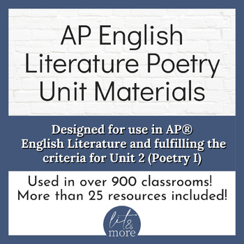 Preview of Intro to Poetry Complete Unit - Aligned AP English Literature Unit 2 Poetry I