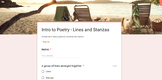 Intro to Poetry: Lines and Stanzas - Google Slides, Notes,