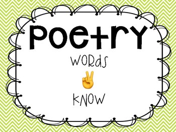 Intro to Poetry and Figurative language: Words to know and activities