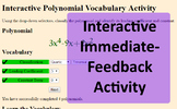 Intro to Polynomials Vocab with Handout, Interactive Onlin