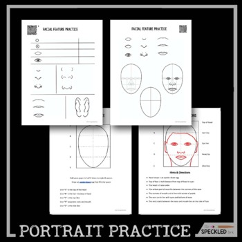 Preview of Intro to Portraits. Facial features + proportion video demonstrations. Editable