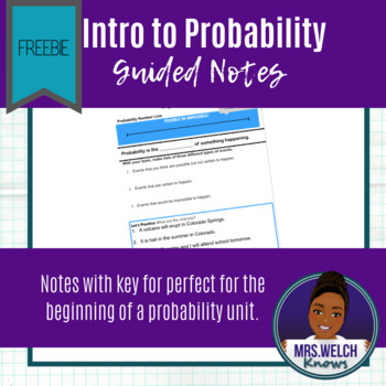 Preview of Intro to Probability Guided Notes FREEBIE