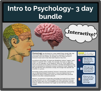 Preview of Intro to Psychology- 3 day bundle