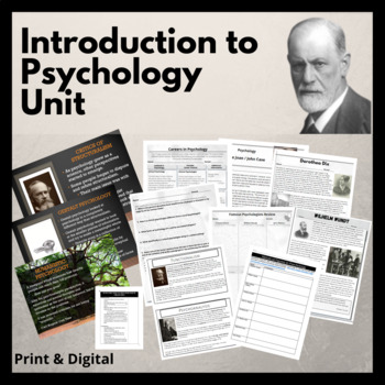 Preview of Intro to Psychology Unit: PPT, Test, Project & Readings - Print & Digital