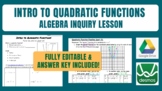 Intro to Quadratic Functions (Graphing, Translating, and F