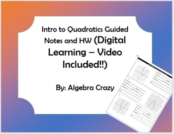 Preview of Intro to Quads Guided Notes and HW - DIGITAL LEARNING (VIDEO)