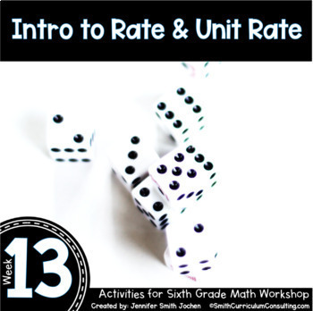 Preview of Intro to Rate & Unit Rate 6th Grade Math Stations Now®️ Math Game Math Activity