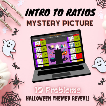 Preview of Intro to Ratios Mystery Picture Google Activity - Halloween Theme