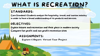 Preview of Intro. to Recreation + Virtual Tourist Project: Hospitality & Tourism